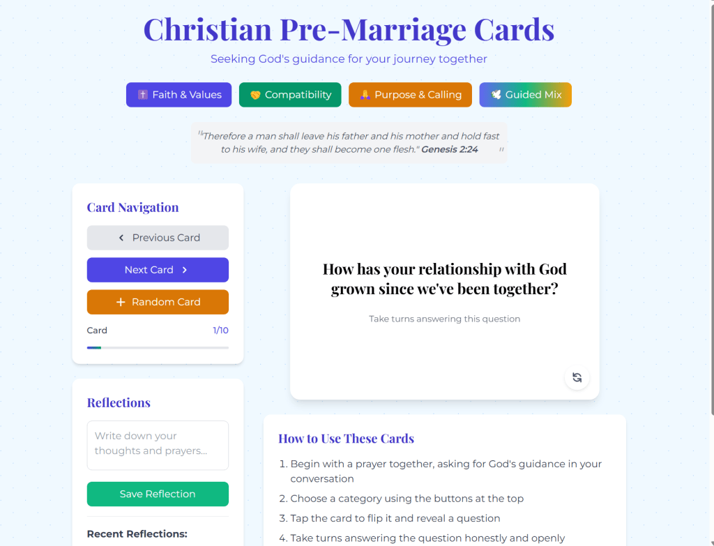 Christian Pre-Marriage Cards