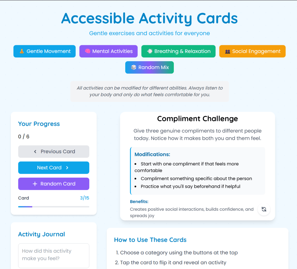 Accessible Activity (Game&nbsp;App)