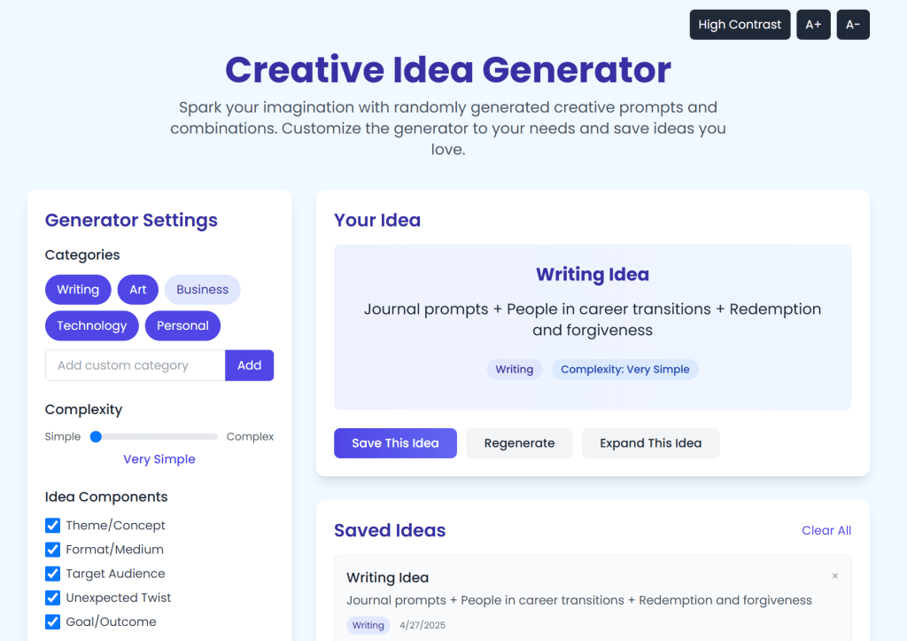 Creative Idea Generator