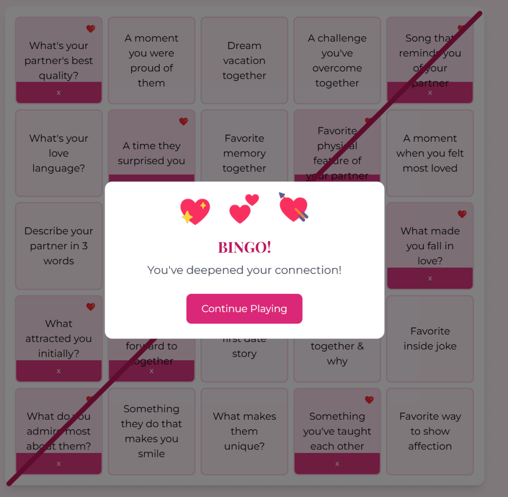 Couples Connection Bingo
