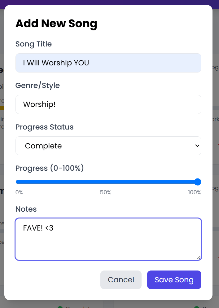 Song Progress Tracker (For&nbsp;Musicians!)