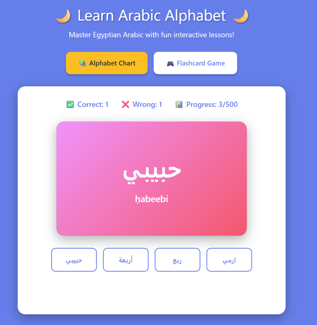 Arabic Alphabet AND Flash Cards! Web&nbsp;App