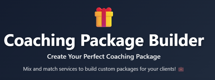 Coaching Package Builder